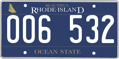 RI license plate 006532