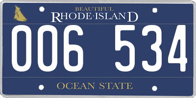 RI license plate 006534