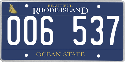 RI license plate 006537