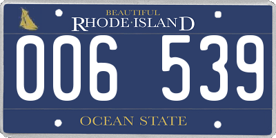 RI license plate 006539