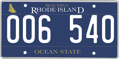 RI license plate 006540