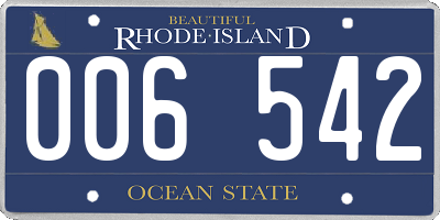 RI license plate 006542