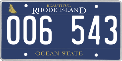 RI license plate 006543