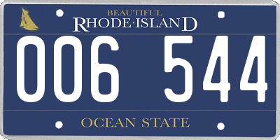 RI license plate 006544