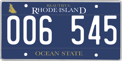 RI license plate 006545