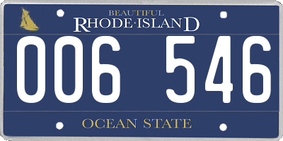 RI license plate 006546