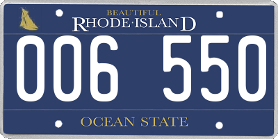 RI license plate 006550