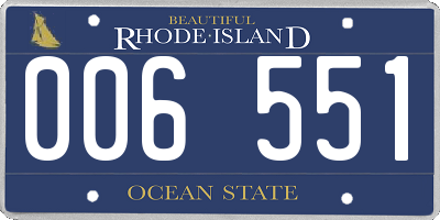 RI license plate 006551