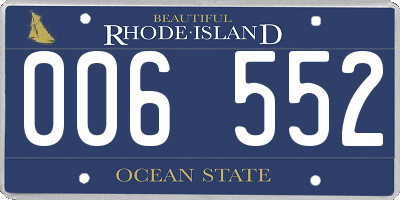 RI license plate 006552