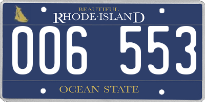 RI license plate 006553