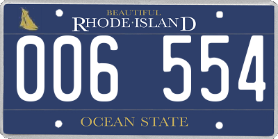 RI license plate 006554