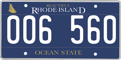 RI license plate 006560