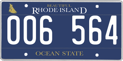 RI license plate 006564