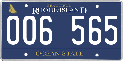 RI license plate 006565