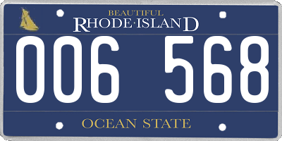 RI license plate 006568