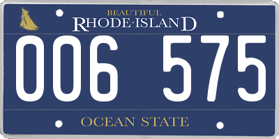 RI license plate 006575