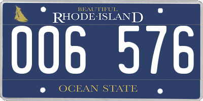 RI license plate 006576