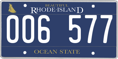 RI license plate 006577