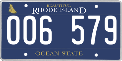 RI license plate 006579