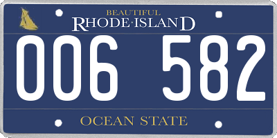 RI license plate 006582