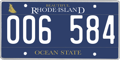 RI license plate 006584