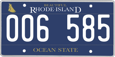 RI license plate 006585