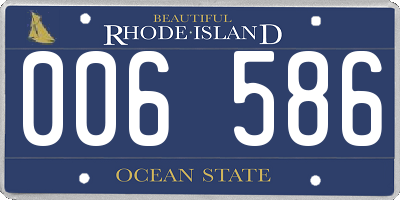 RI license plate 006586