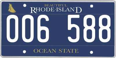 RI license plate 006588