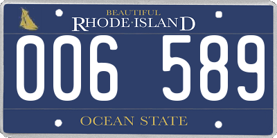 RI license plate 006589