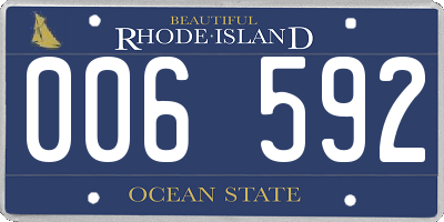 RI license plate 006592