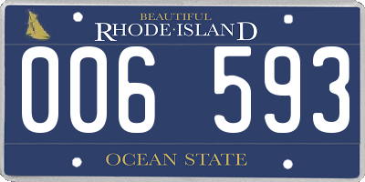 RI license plate 006593