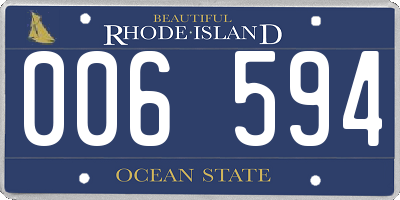 RI license plate 006594