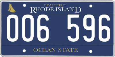 RI license plate 006596