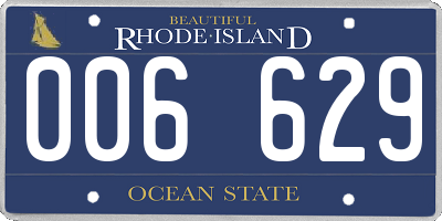 RI license plate 006629