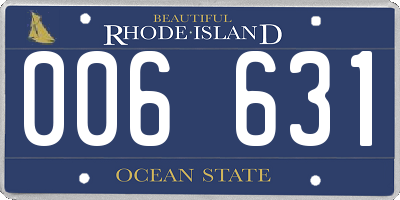 RI license plate 006631