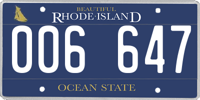 RI license plate 006647