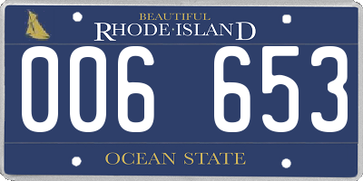 RI license plate 006653