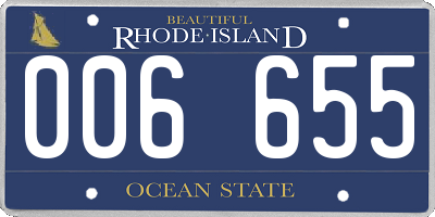 RI license plate 006655