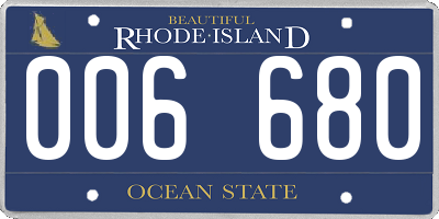 RI license plate 006680