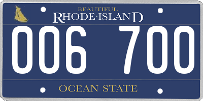 RI license plate 006700