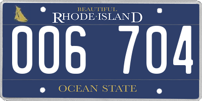 RI license plate 006704
