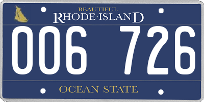 RI license plate 006726