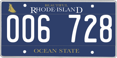RI license plate 006728