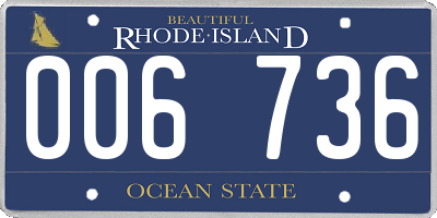 RI license plate 006736