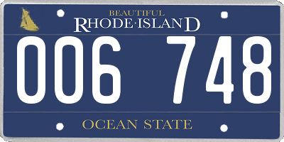 RI license plate 006748