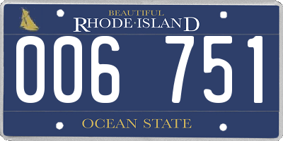RI license plate 006751