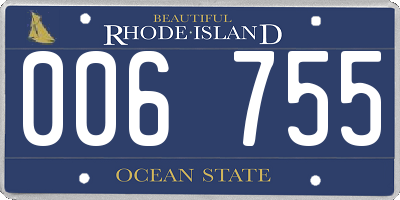 RI license plate 006755