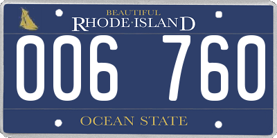 RI license plate 006760