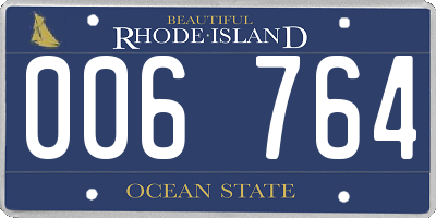 RI license plate 006764