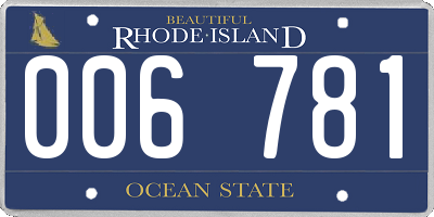 RI license plate 006781